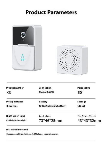 TIMBRE CAMARA WIFI RECARGABLE